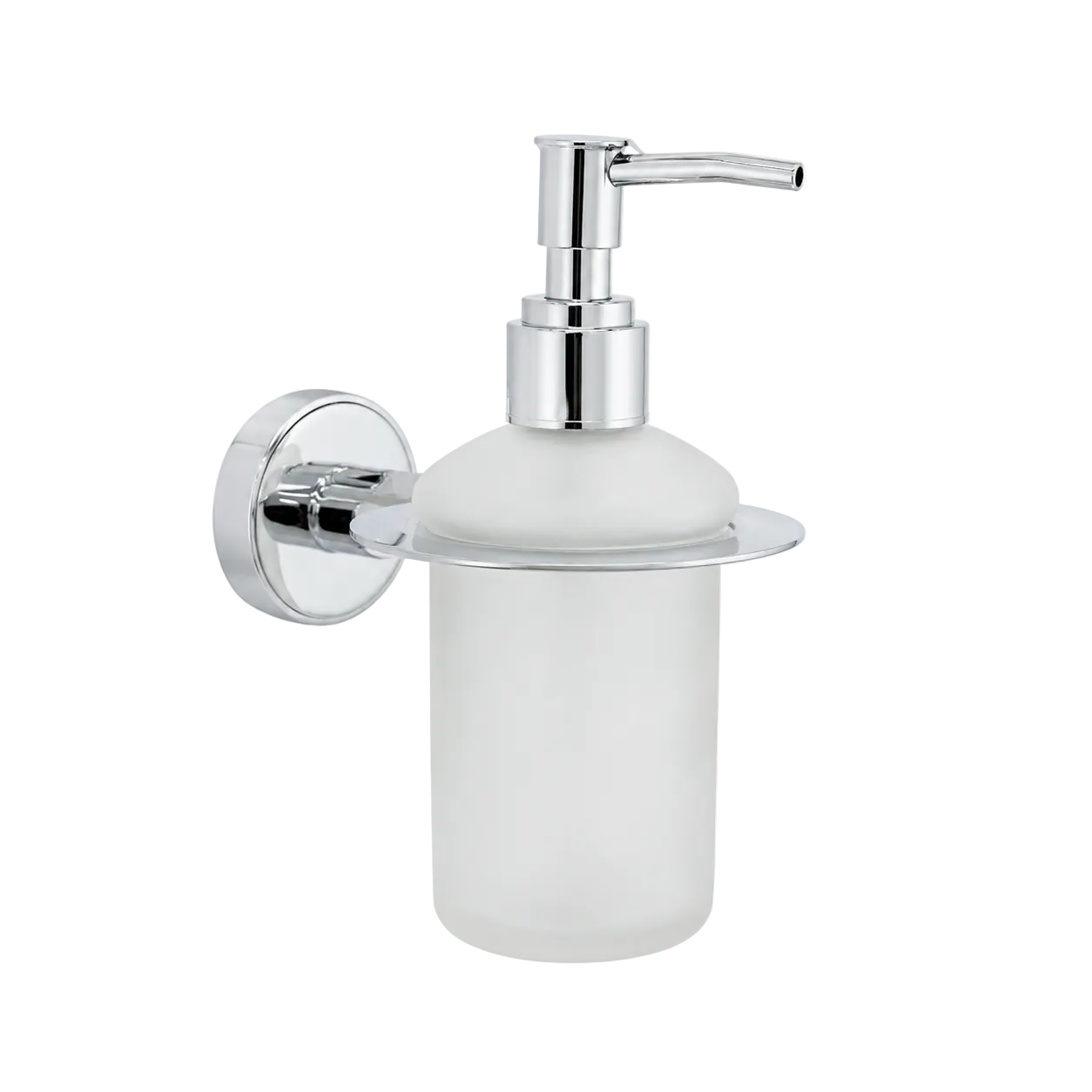 Germa Liquid Soap Dispenser | Premium Frosted Glass & 304 Stainless Steel Wall Mounted Bathroom Dispenser