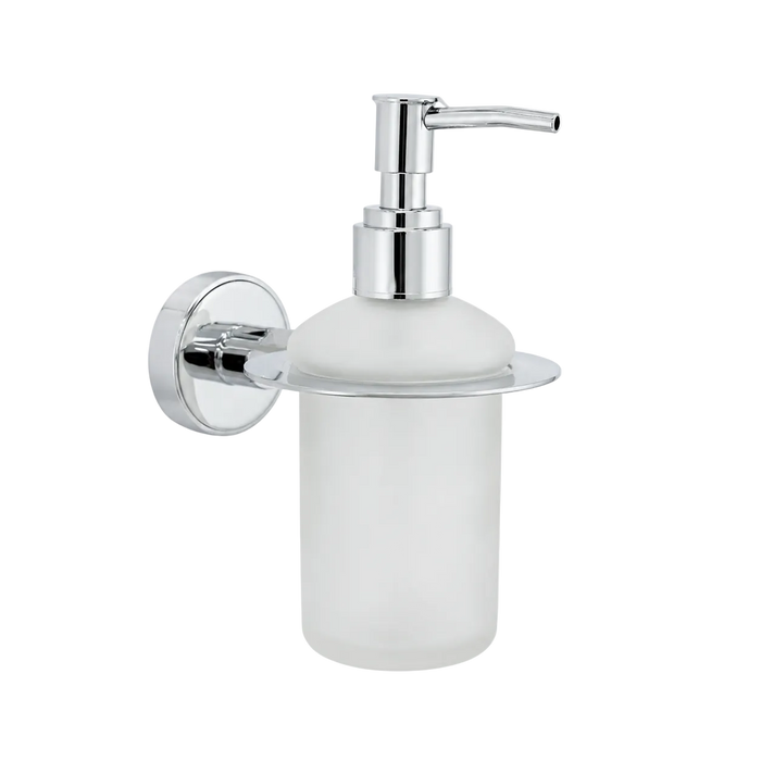 Germa Liquid Soap Dispenser | Premium Frosted Glass & 304 Stainless Steel Wall Mounted Bathroom Dispenser