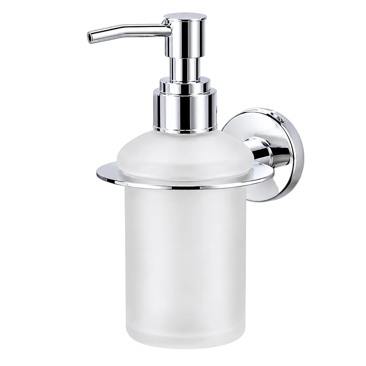 Germa Liquid Soap Dispenser | Premium Frosted Glass & 304 Stainless Steel Wall Mounted Bathroom Dispenser