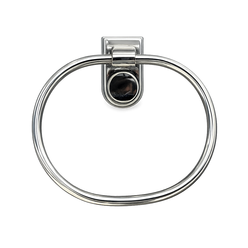Kerovit Premium Oval Towel Ring Holder – Wall Mounted Chrome Finish Bathroom Accessory