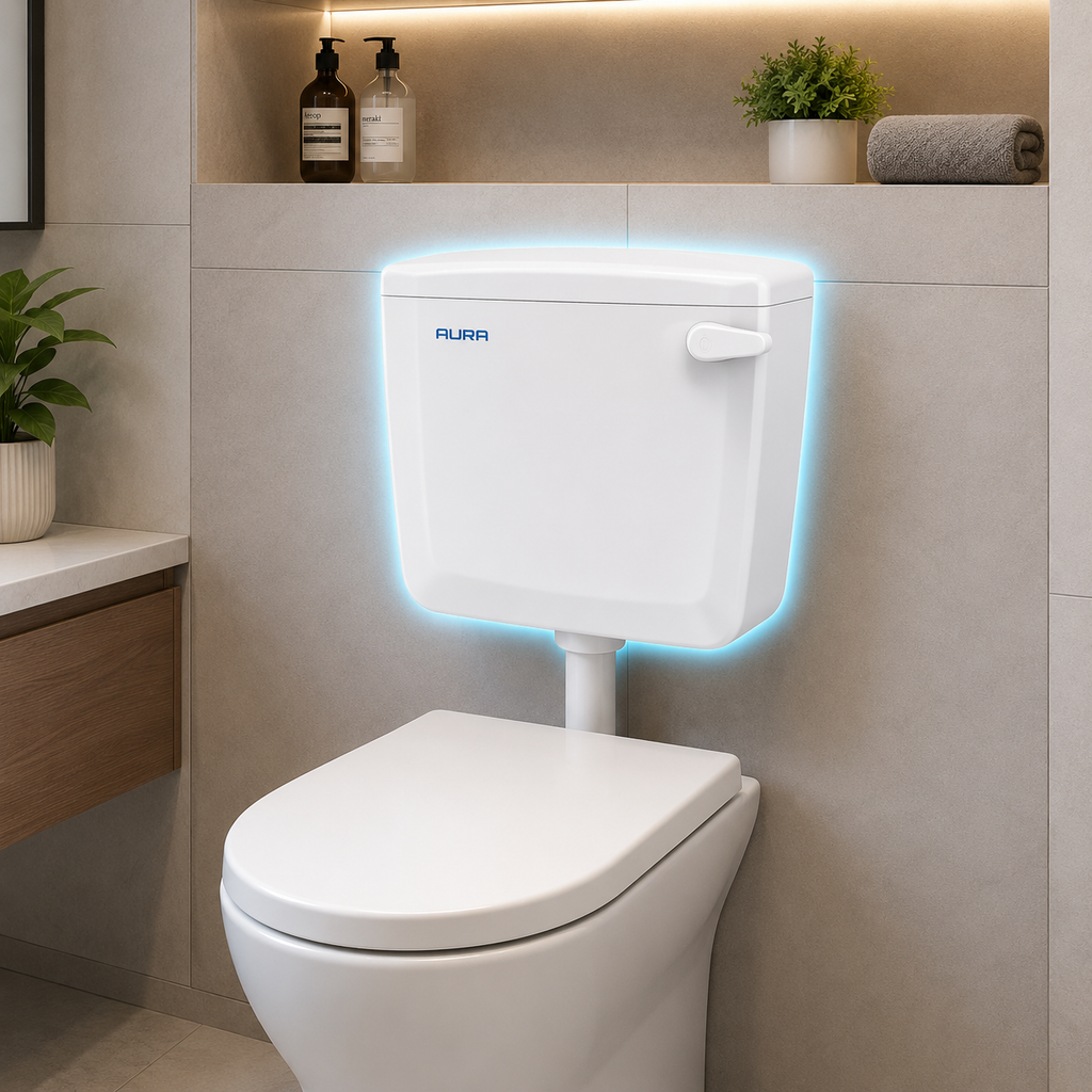 SUPREME Aura Single Flush Tank Cistern for Western Toilet | Universal Replacement Flush Tank