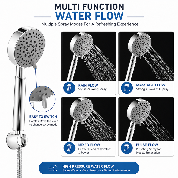 SOMANY Multi Function Hand Shower Set with Flexible Hose & Wall Hook