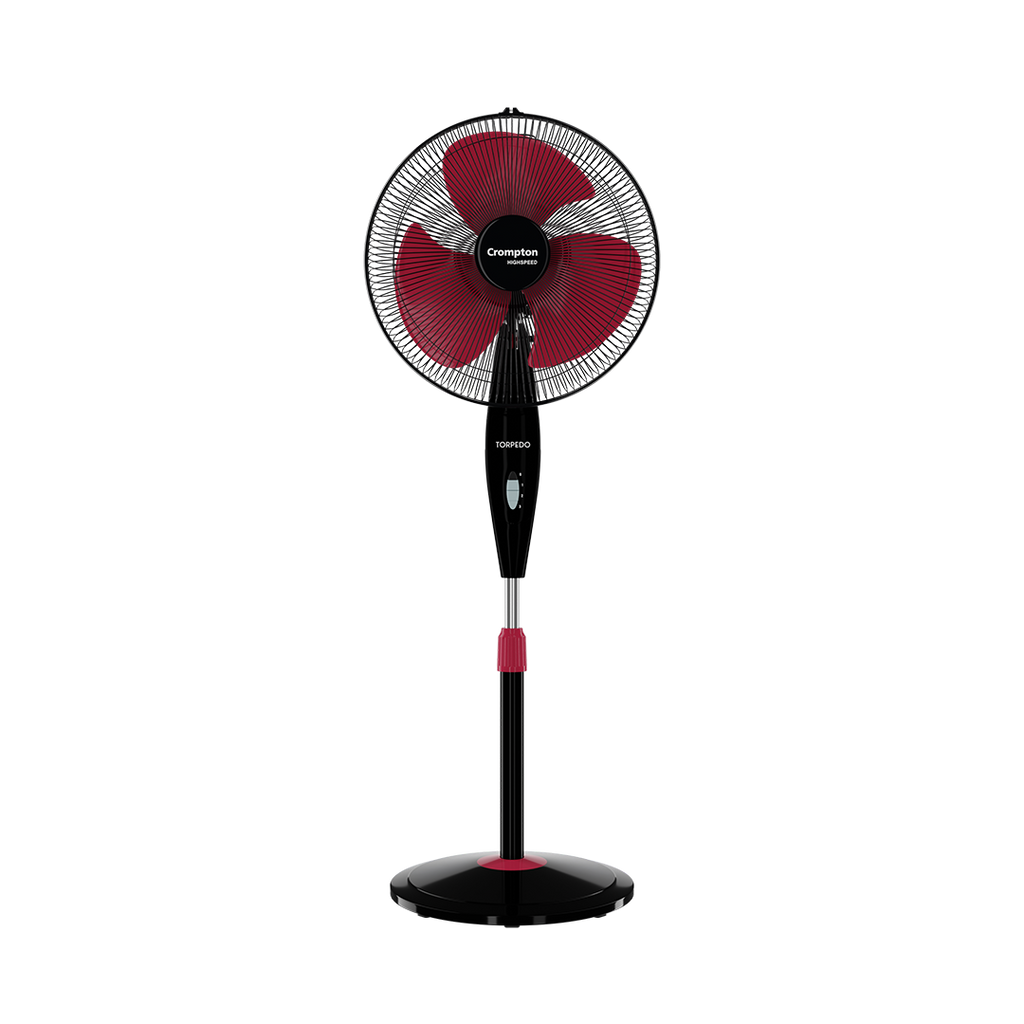 Crompton Torpedo HS PF High Speed 400mm Pedestal Fan | 2100 RPM | 105 CMM Air Delivery | 125W | 2 Year Warranty