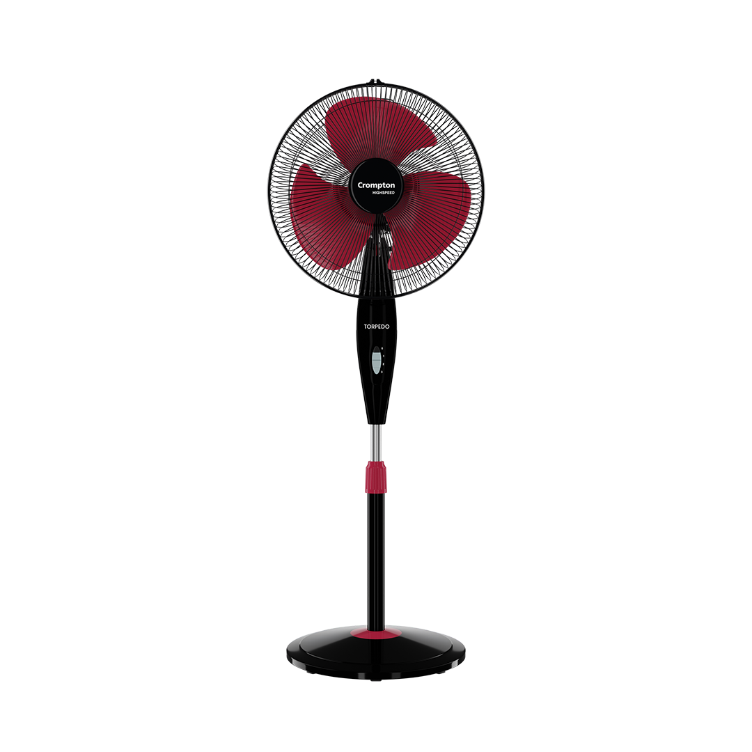 Crompton Torpedo HS PF High Speed 400mm Pedestal Fan | 2100 RPM | 105 CMM Air Delivery | 125W | 2 Year Warranty