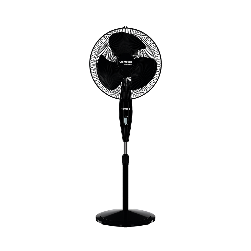 Crompton Torpedo HS PF High Speed 400mm Pedestal Fan | 2100 RPM | 105 CMM Air Delivery | 125W | 2 Year Warranty