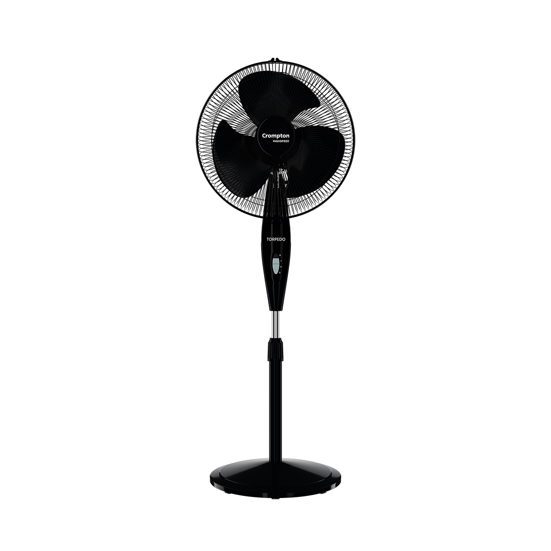 Crompton Torpedo HS PF High Speed 400mm Pedestal Fan | 2100 RPM | 105 CMM Air Delivery | 125W | 2 Year Warranty