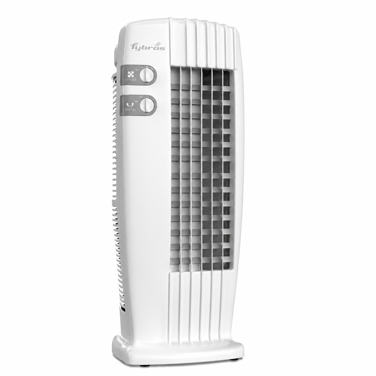 Fybros SILO Tower Fan | 150W High-Speed Portable Tower Fan | 3 Speed Control | 25 Feet Air Throw | Oscillation Function | White Grey
