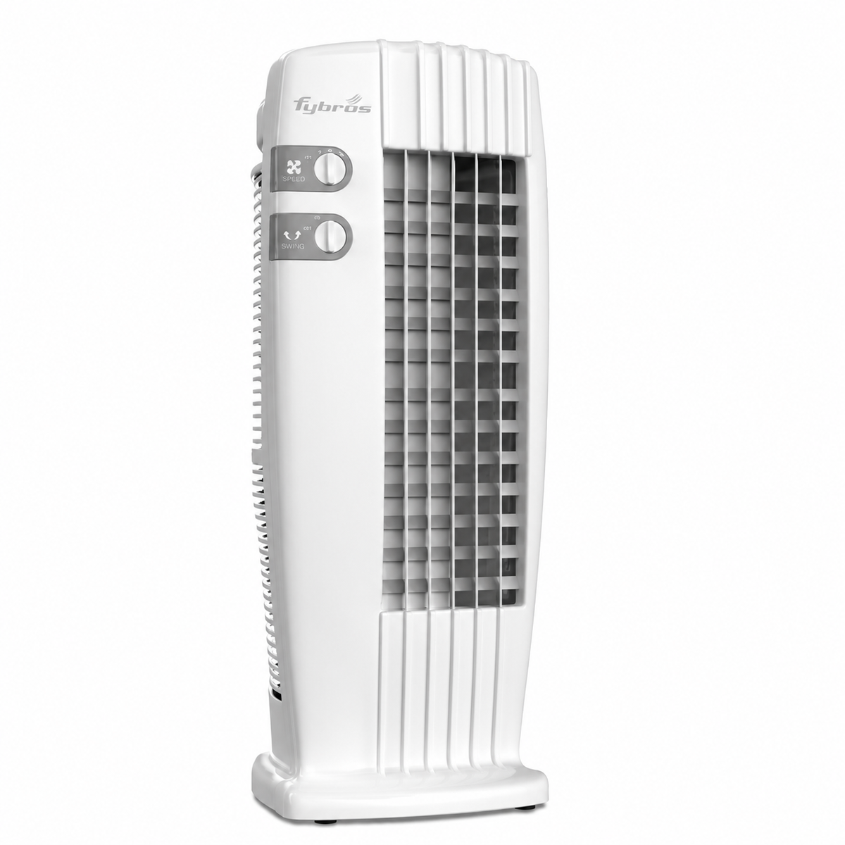 Fybros SILO Tower Fan | 150W High-Speed Portable Tower Fan | 3 Speed Control | 25 Feet Air Throw | Oscillation Function | White Grey