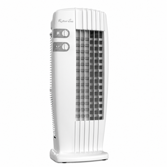 Fybros SILO Tower Fan | 150W High-Speed Portable Tower Fan | 3 Speed Control | 25 Feet Air Throw | Oscillation Function | White Grey