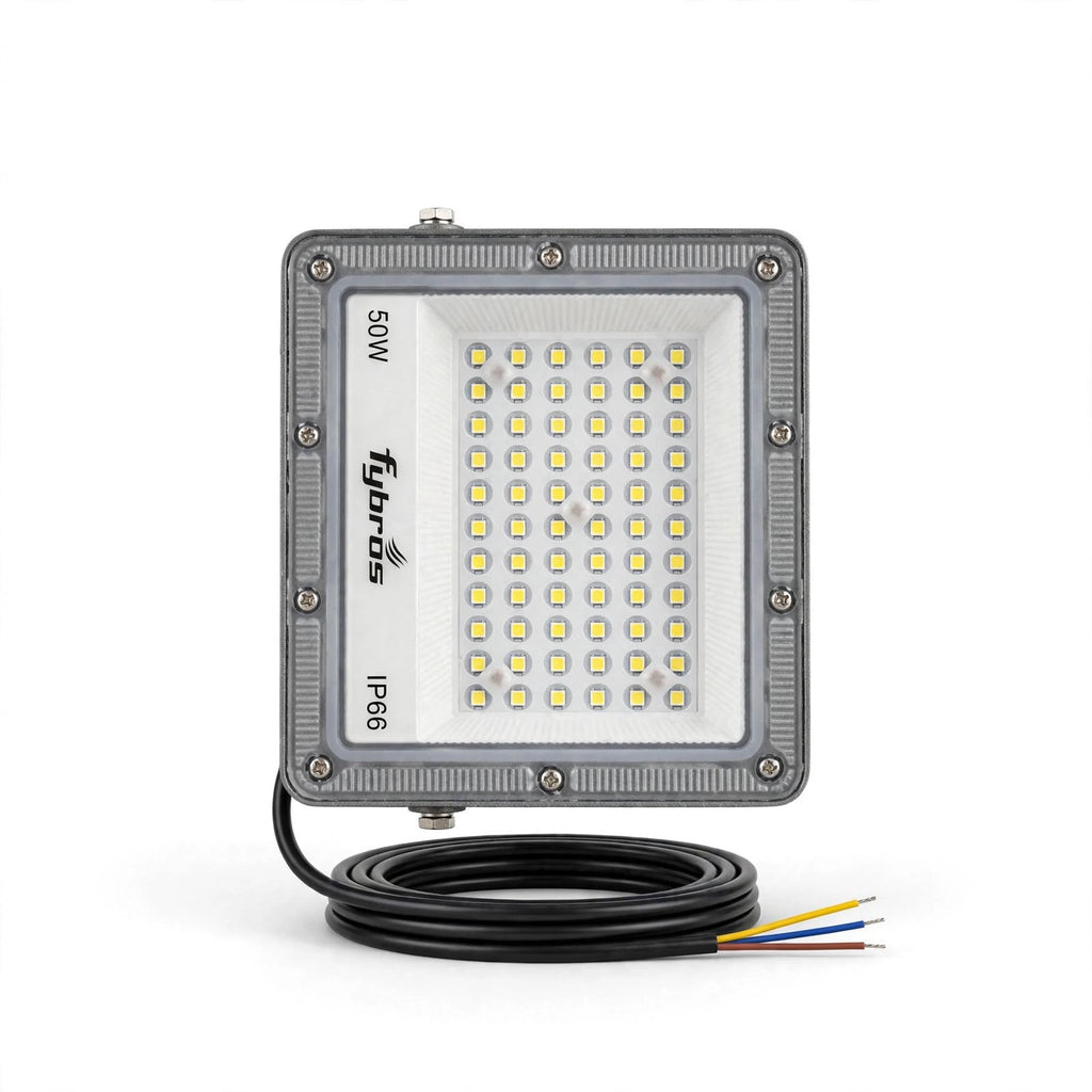 Fybros ZEFY 50W LED Flood Light | IP66 Waterproof Outdoor Floodlight | Cool White 6500K