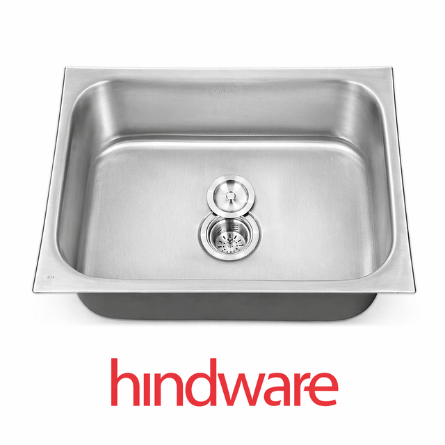 Hindware Kitchen Sink 24x18x8 304 Grade - 25Yrs Warranty