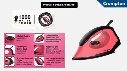 Crompton Allure 1000W Dry Iron