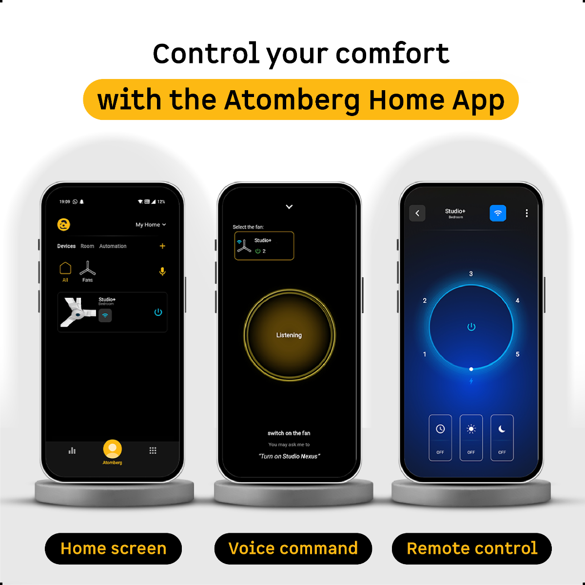 Atomberg Studio Smart+ 1200mm BLDC Ceiling Fan