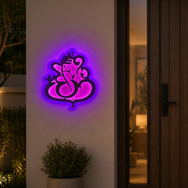 Ganesha Deco LED Wall Lamp – Modern Spiritual Wall Light for Entrance & Home Decor