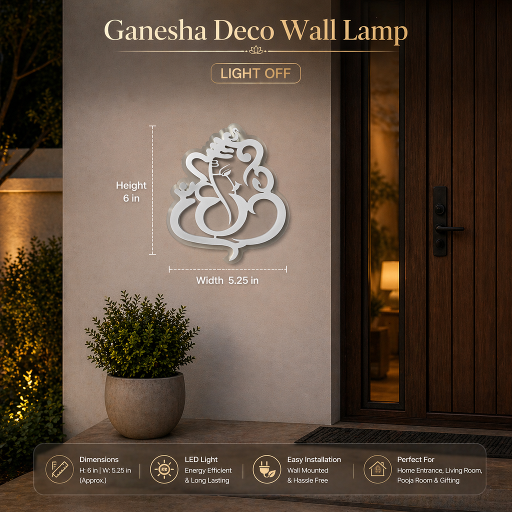 Ganesha Deco LED Wall Lamp – Modern Spiritual Wall Light for Entrance & Home Decor