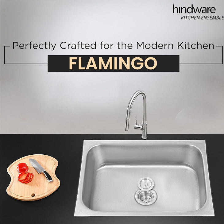 Hindware Kitchen Sink 24x18x8 304 Grade - 25Yrs Warranty