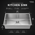 Hindware Domingo Neo Kitchen Sink | 304 Grade | Handmade Single Bowl with Waste Coupling| 25 Years Warranty